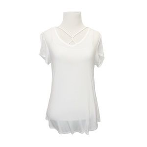 MAURICES Women's White Short Sleeve Tunic Medium